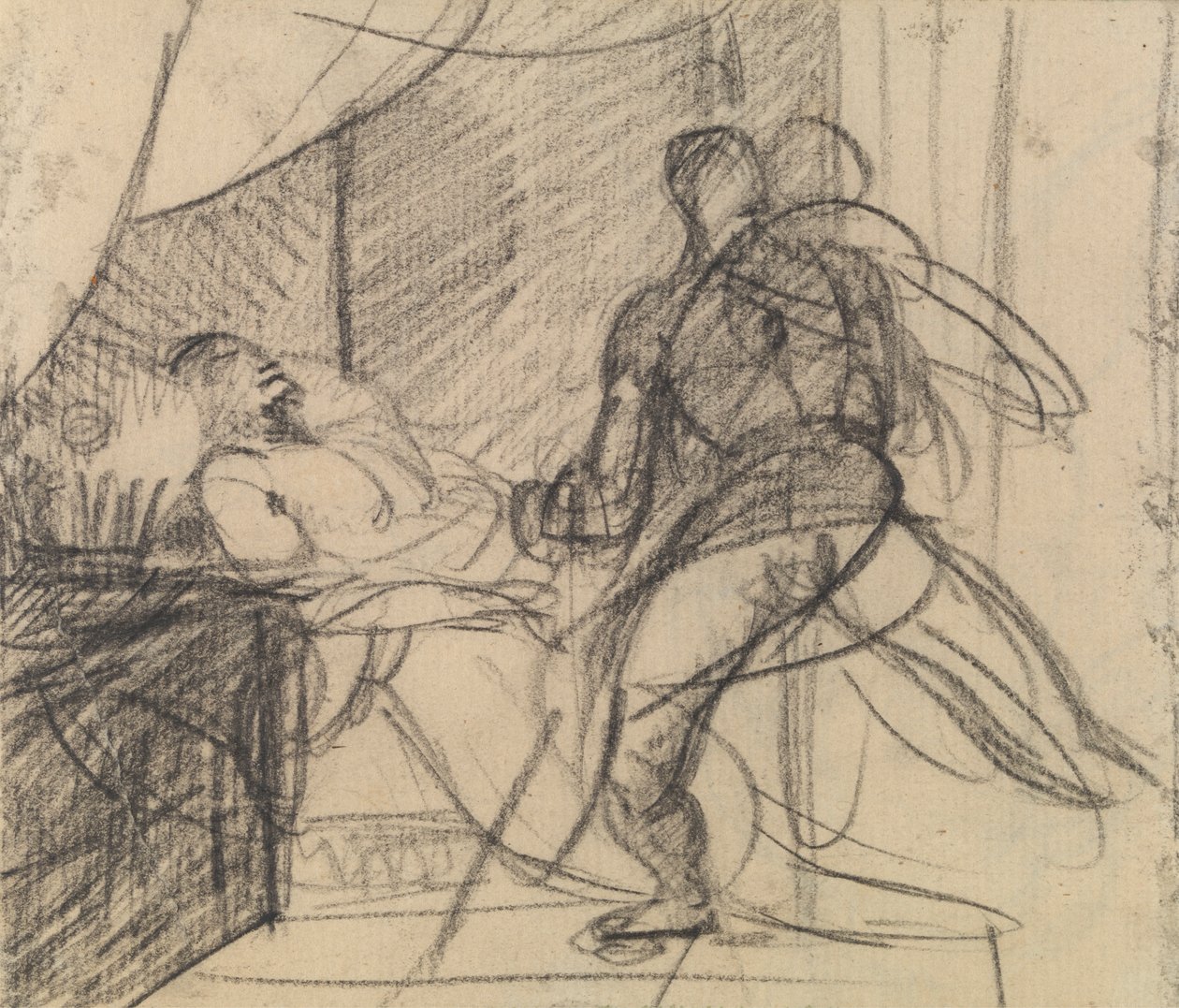 De moord op Duncan - Macbeth met het lichaam (en Lady Macbeth nadert) door Benjamin Robert Haydon