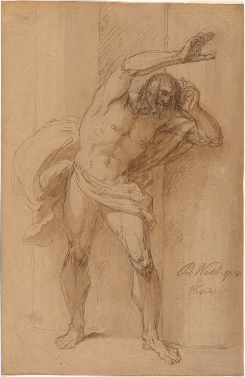 Studie voor de kruisiging door Benjamin West