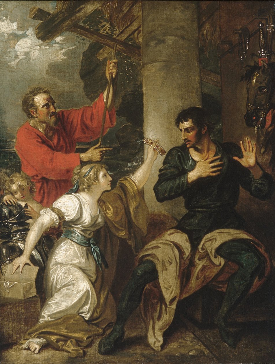 De jonkvrouw en Orlando door Benjamin West
