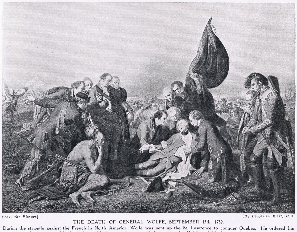 De Dood van Generaal Wolfe, 13 september 1759, illustratie uit 