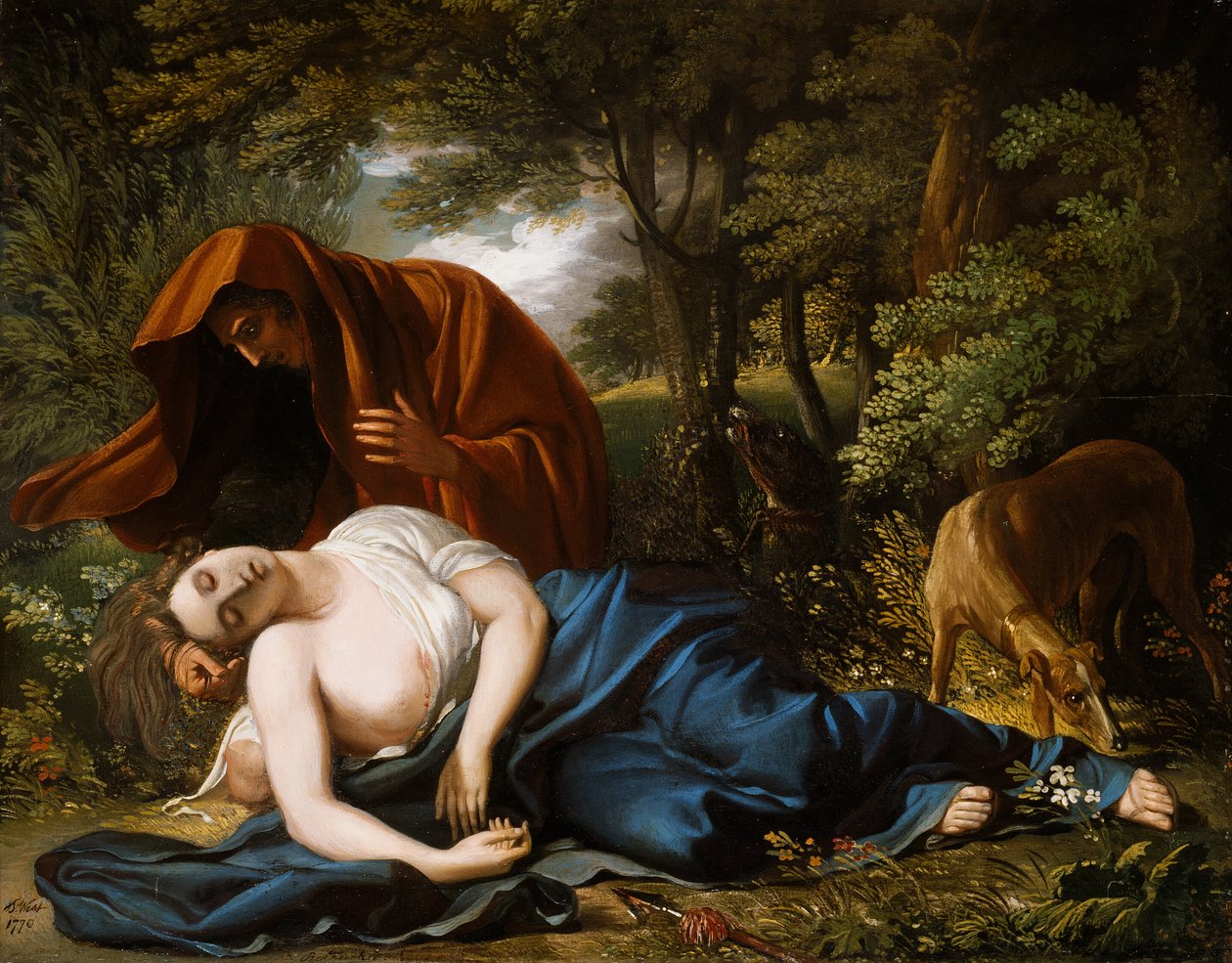 De dood van Procris door Benjamin West