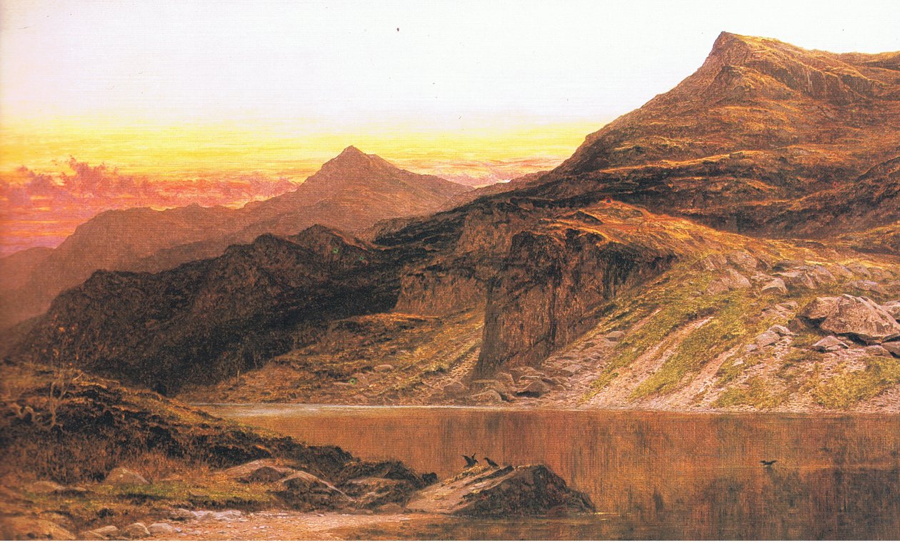 Een Welshe zonsondergang, uit onbekend tijdschrift of boek door Benjamin Williams Leader