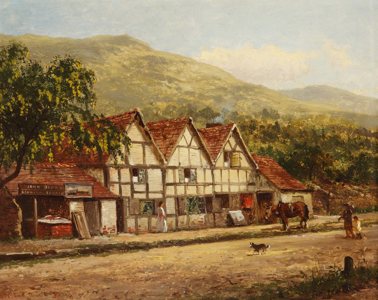 De Oude Smidse, Great Malvern, 1871 door Benjamin Williams Leader