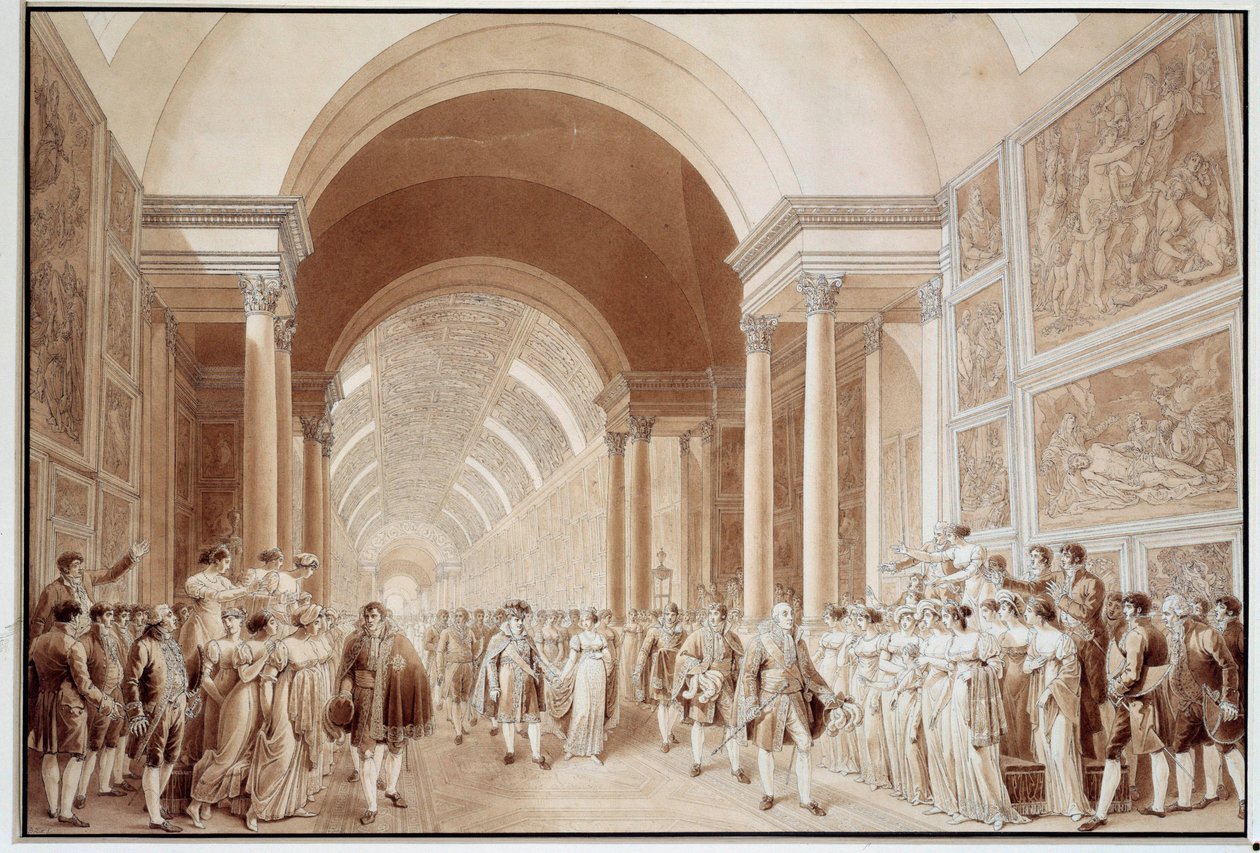 Uitzicht op de bruidsstoet van Napoleon I met aartshertogin Marie Louise van Habsburg-Lotharingen door Benjamin Zix