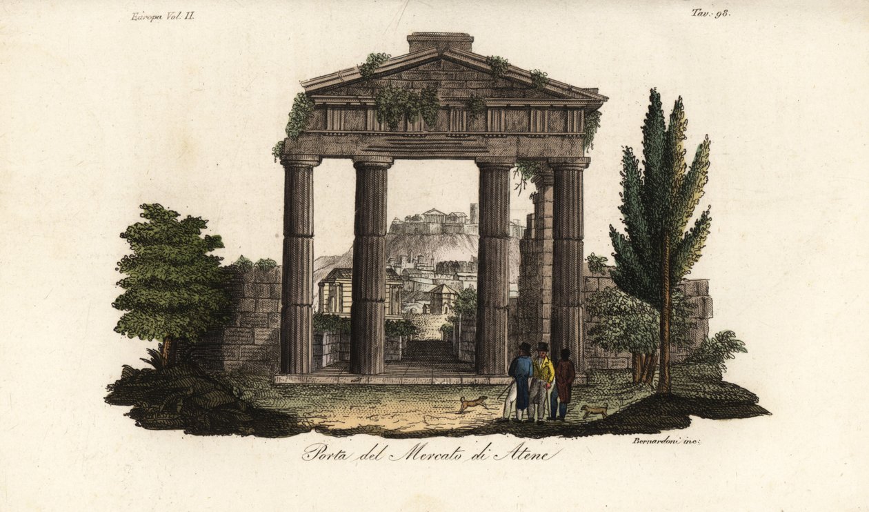Ruïnes van de Poort van Athena Archegetis, Romeins Agora, Athene door Bennardoni Bennardoni