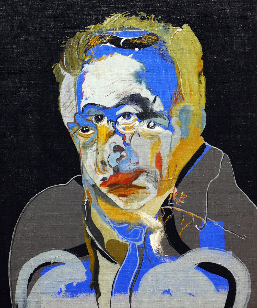 50 grote schrijvers uit de geschiedenis : Albert Camus, 2015 (olieverf en acrylverf op doek) door Benoit Erwann Boucherot