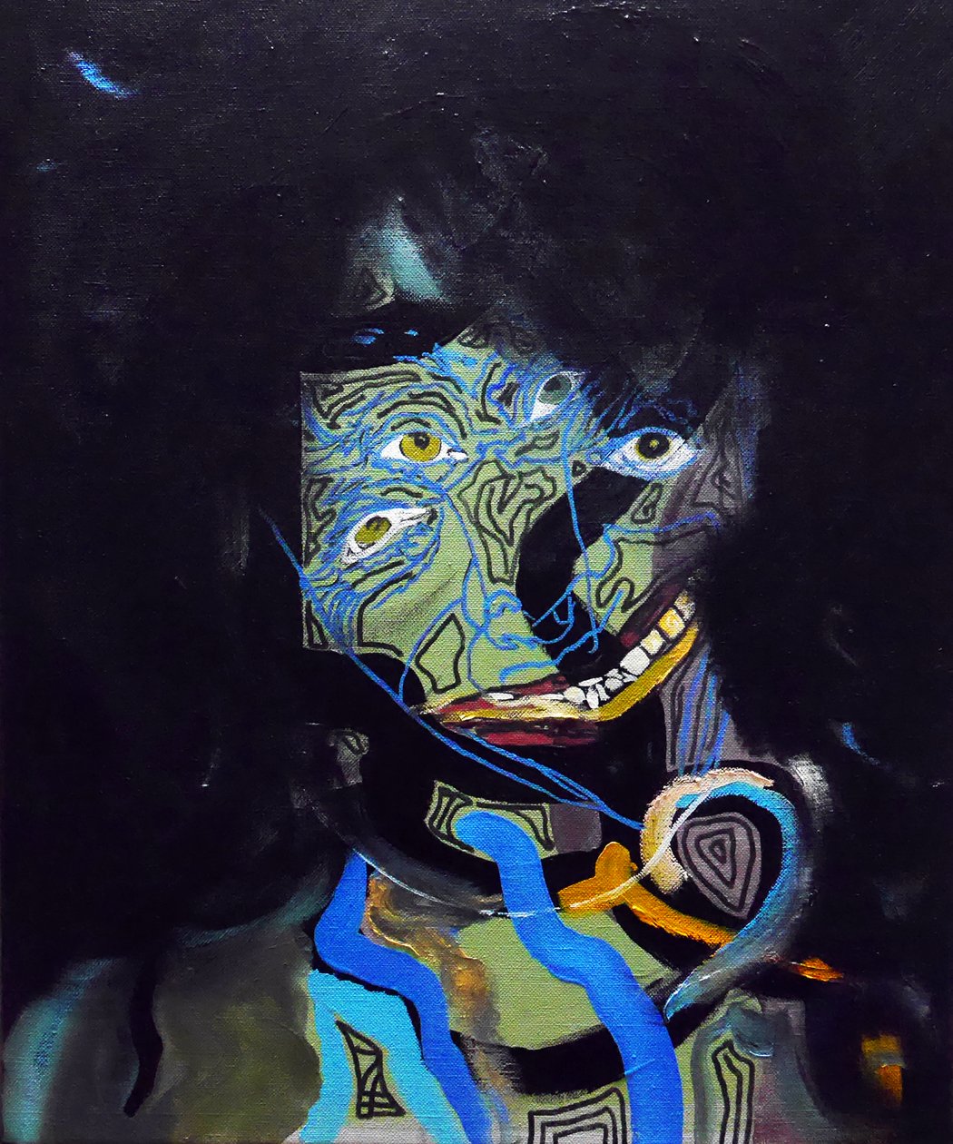 50 grote schrijvers uit de geschiedenis : Annie Ernaux, 2015 (olieverf en acryl op doek) door Benoit Erwann Boucherot