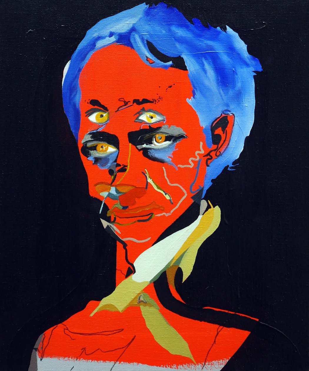 50 grote schrijvers uit de geschiedenis : Charles Baudelaire, 2015 (olieverf en acrylverf op doek) door Benoit Erwann Boucherot