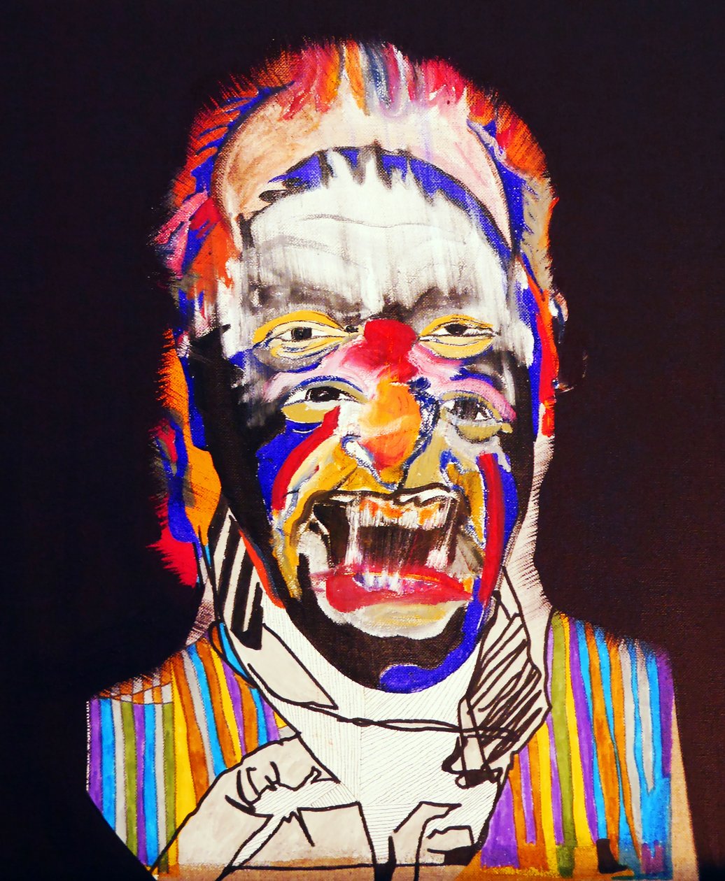 50 grote schrijvers uit de geschiedenis : Charles Bukowski, 2015 (olieverf en acrylverf op doek) door Benoit Erwann Boucherot