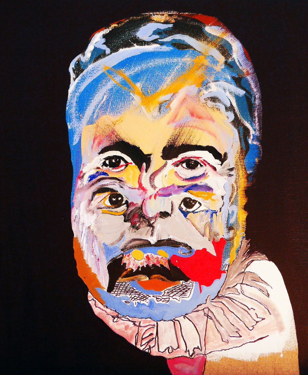 50 grote schrijvers uit de geschiedenis : Ernest Hemingway, 2015 (olieverf en acrylverf op doek) door Benoit Erwann Boucherot