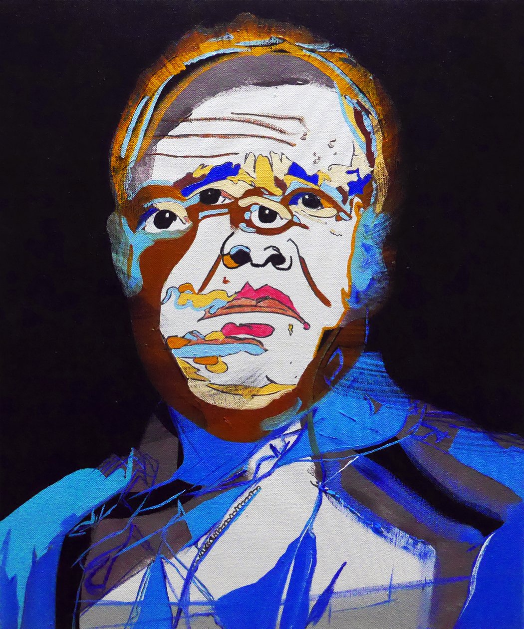 50 grote schrijvers uit de geschiedenis : Jean Genet, 2015 (olieverf en acryl op doek) door Benoit Erwann Boucherot