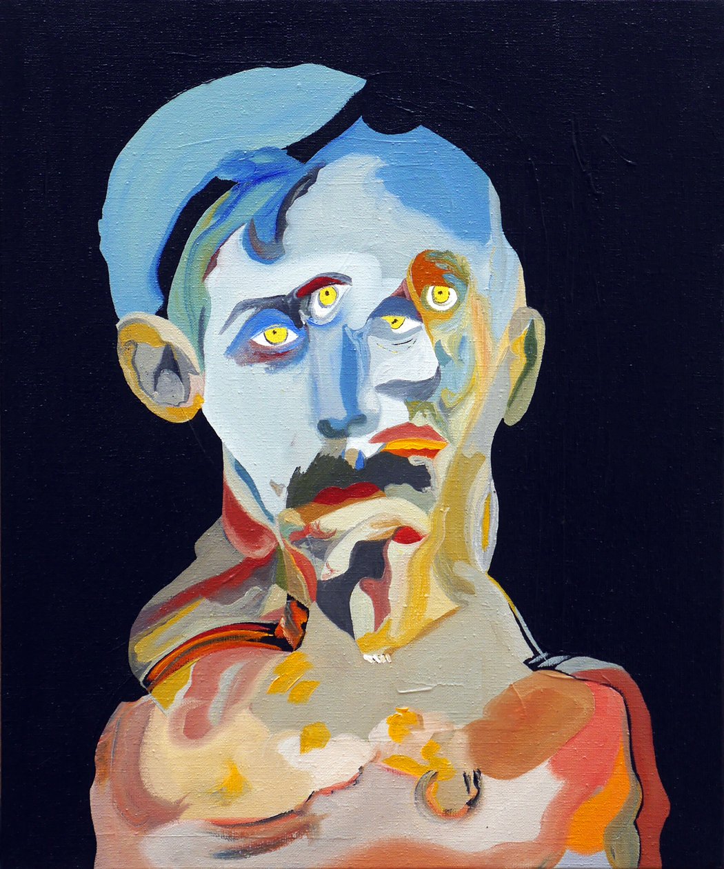 50 grote schrijvers uit de geschiedenis : Marcel Proust, 2015 (olieverf en acrylverf op doek) door Benoit Erwann Boucherot