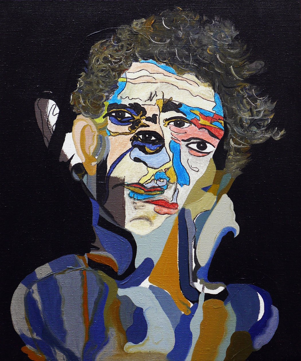 50 grote schrijvers uit de geschiedenis : Norman Mailer, 2015 (olieverf en acryl op doek) door Benoit Erwann Boucherot
