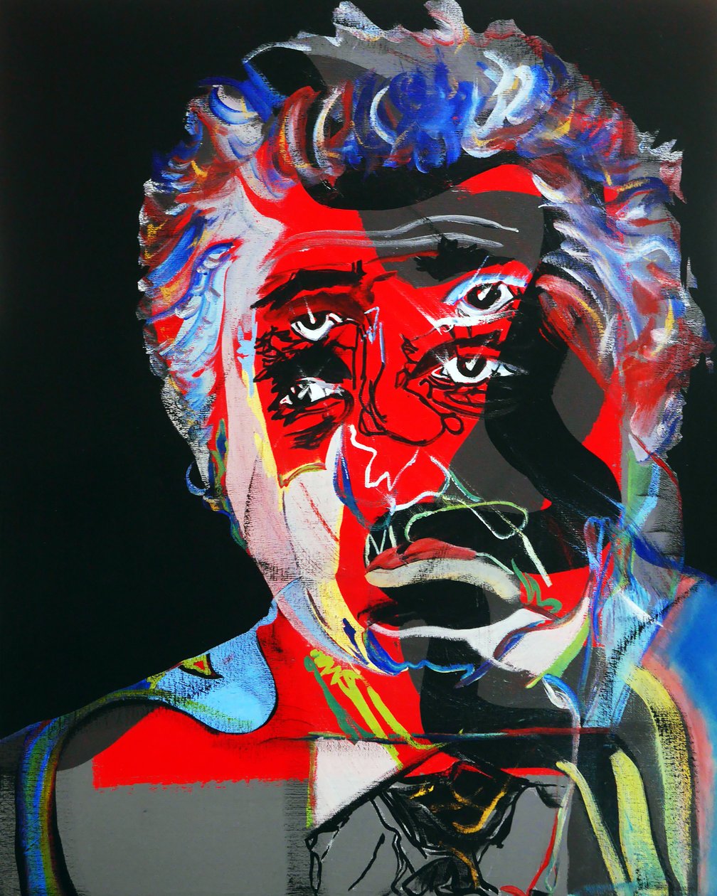 50 grote schrijvers uit de geschiedenis : Octavio Paz, 2015 (olieverf en acryl op doek) door Benoit Erwann Boucherot
