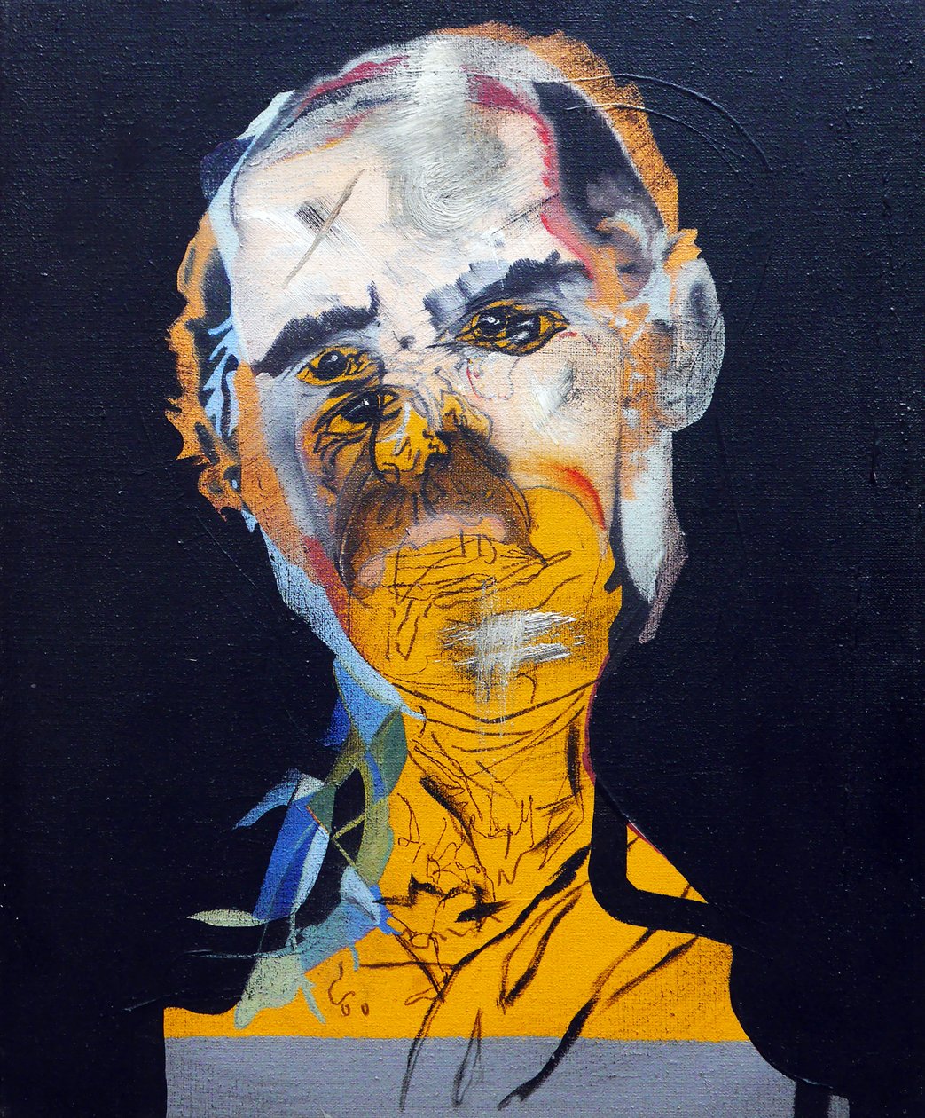 50 grote schrijvers uit de geschiedenis : Philip Roth, 2015 (olieverf en acrylverf op doek) door Benoit Erwann Boucherot