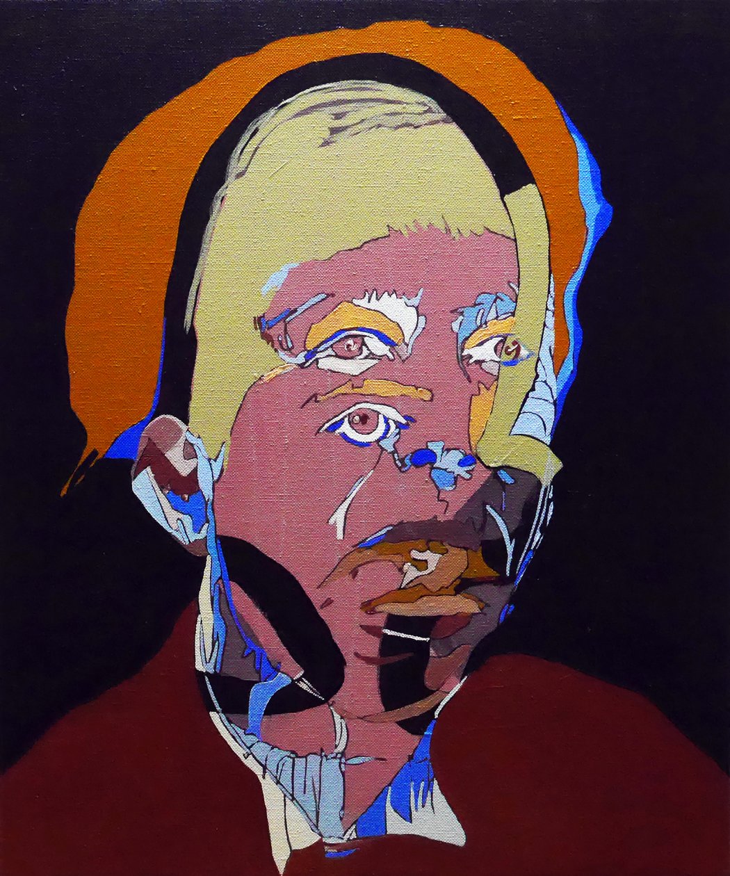 50 grote schrijvers uit de geschiedenis: Simone de Beauvoir, 2015 (olieverf en acrylverf op doek) door Benoit Erwann Boucherot