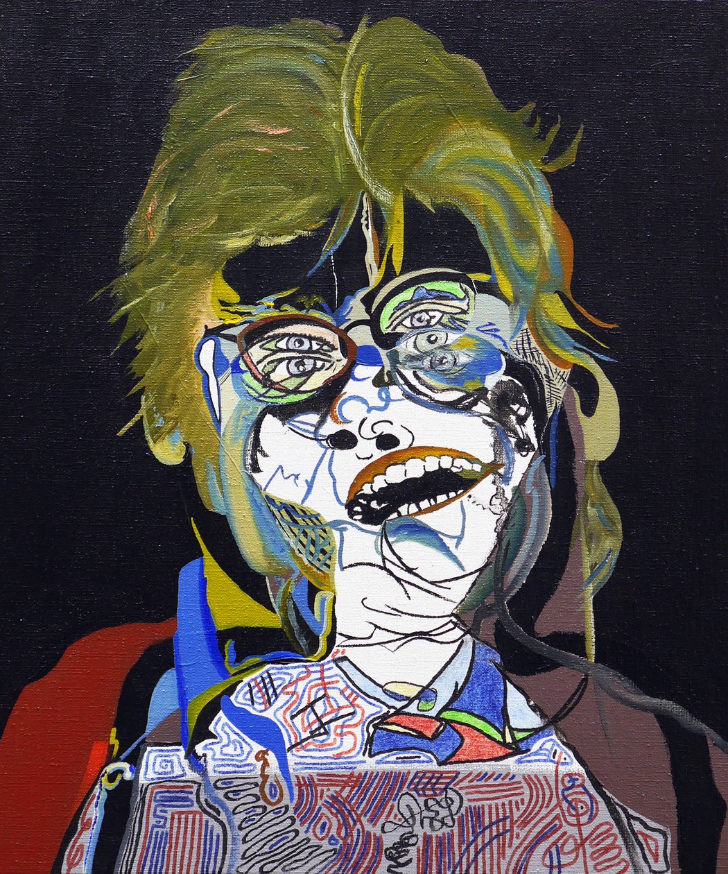 50 grote schrijvers uit de geschiedenis : Stephen King, 2015 (olieverf en acrylverf op doek) door Benoit Erwann Boucherot