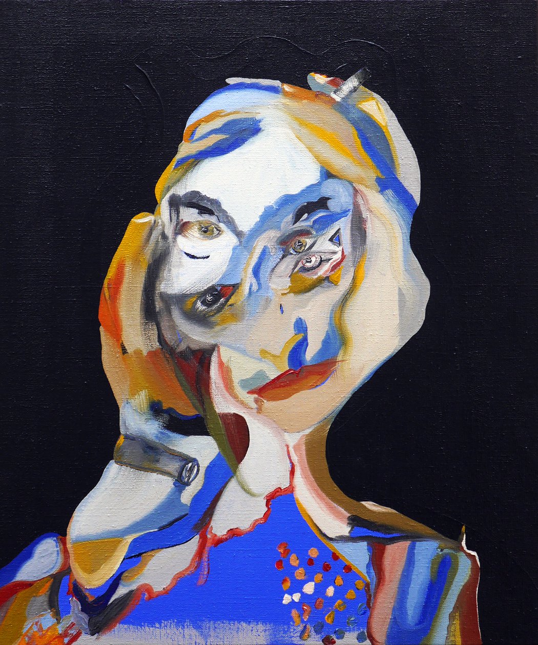 50 grote schrijvers uit de geschiedenis : truman Capote, 2015 (olieverf en acrylverf op doek) door Benoit Erwann Boucherot