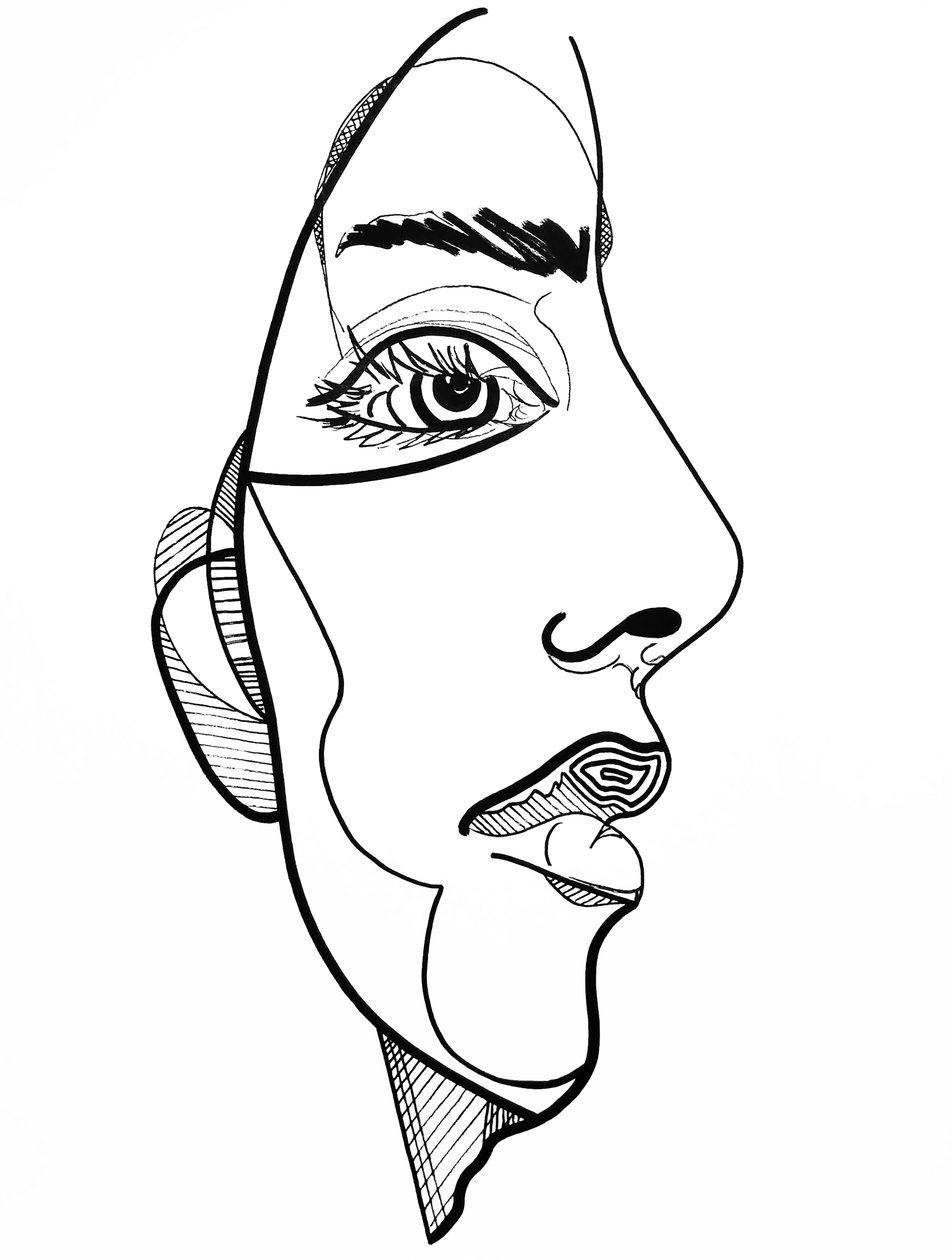 Entre deux 1, 2019 (inkt op papier) door Benoit Erwann Boucherot