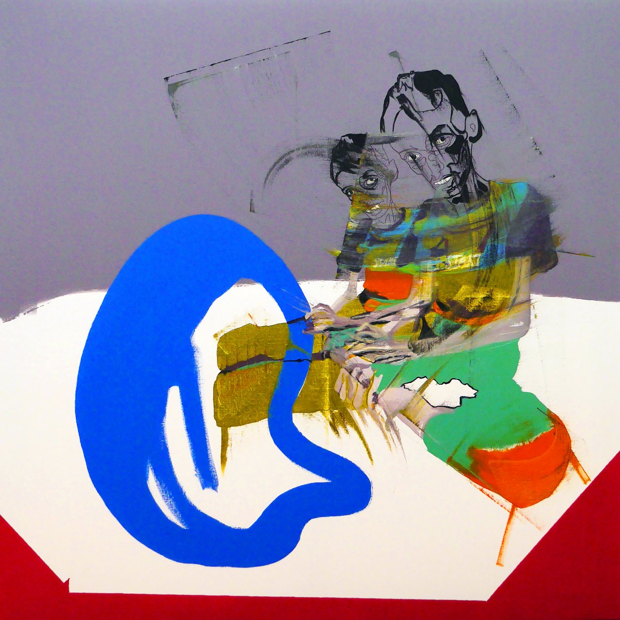 La honte, 2017 (olieverf en acryl op doek) door Benoit Erwann Boucherot
