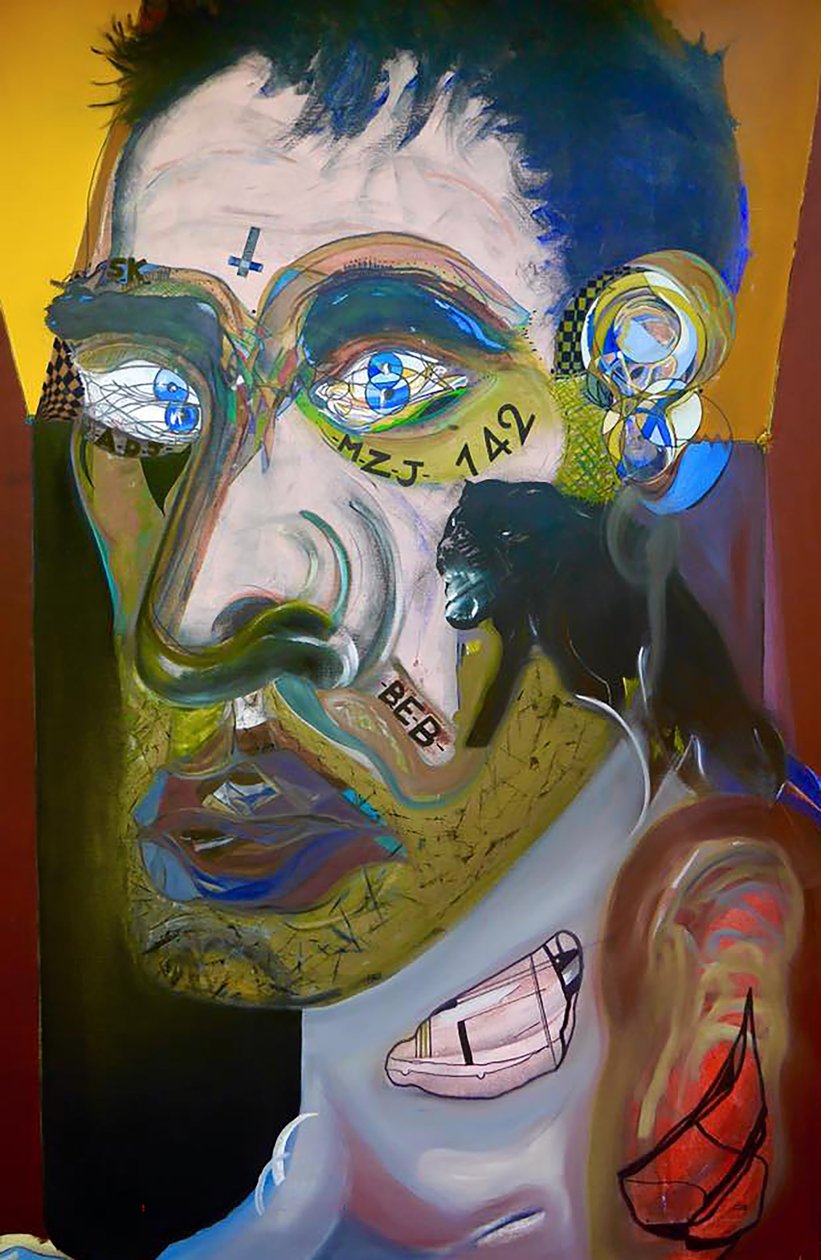 Laatste zelfportret voor Mexico, 2015 (olieverf en acryl op doek) door Benoit Erwann Boucherot