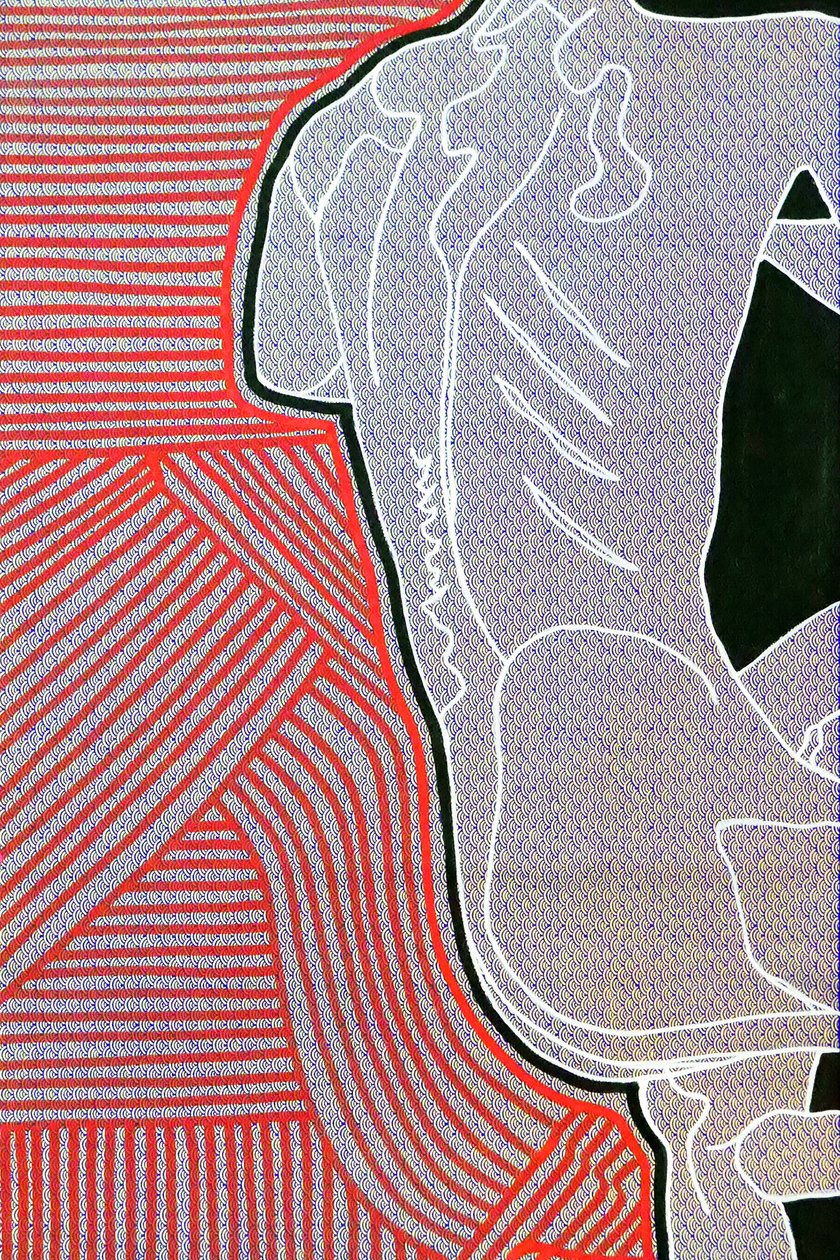 Passager 11, 2020 (acryl op gezeefdrukt Japans papier) door Benoit Erwann Boucherot