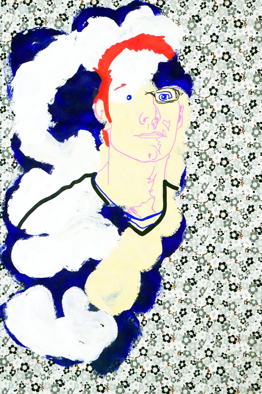 Passager 15, 2020 (acryl op gezeefdrukt Japans papier) door Benoit Erwann Boucherot