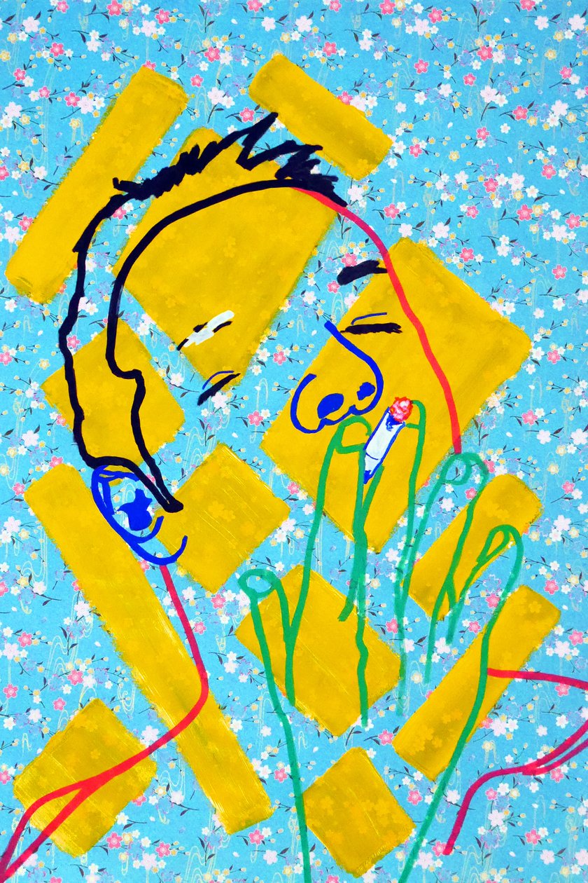 Passager 19, 2020 (acryl op gezeefdrukt Japans papier) door Benoit Erwann Boucherot