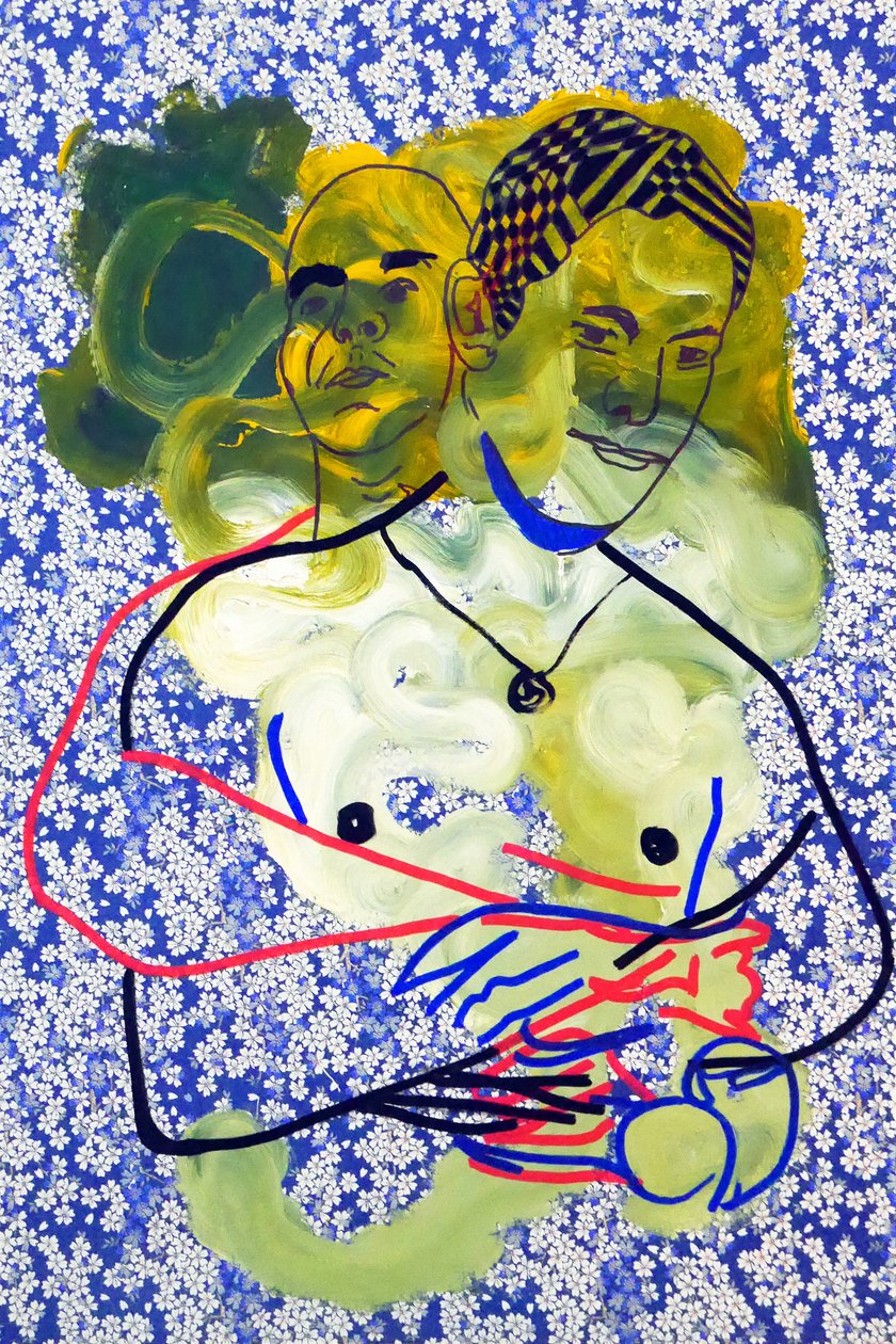 Passager 22, 2020 (acryl op gezeefdrukt Japans papier) door Benoit Erwann Boucherot