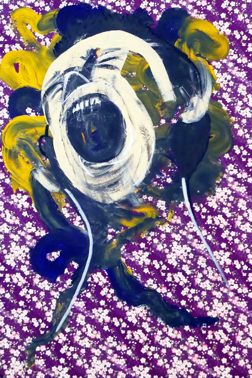 Passager 23, 2020 (acryl op gezeefdrukt Japans papier) door Benoit Erwann Boucherot