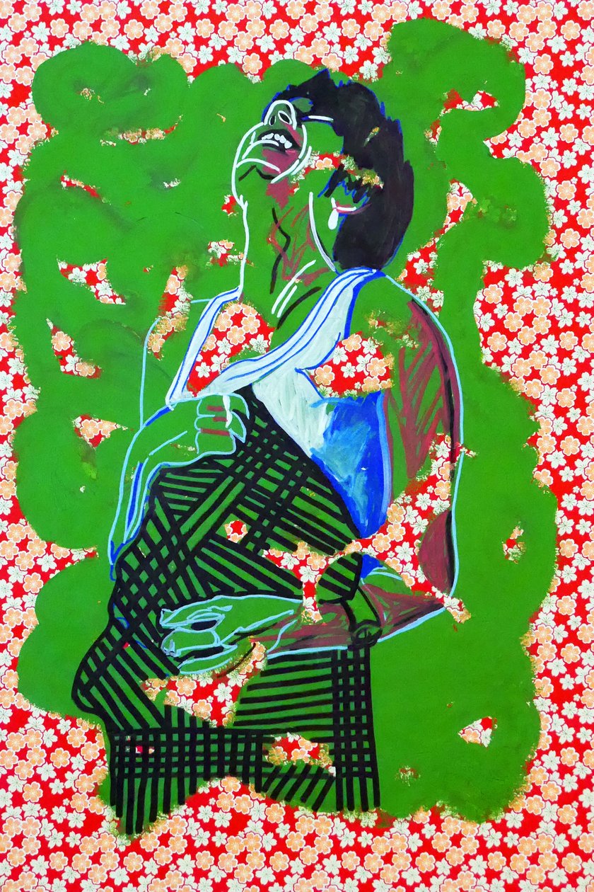 Passager 24, 2020 (acryl op gezeefdrukt Japans papier) door Benoit Erwann Boucherot