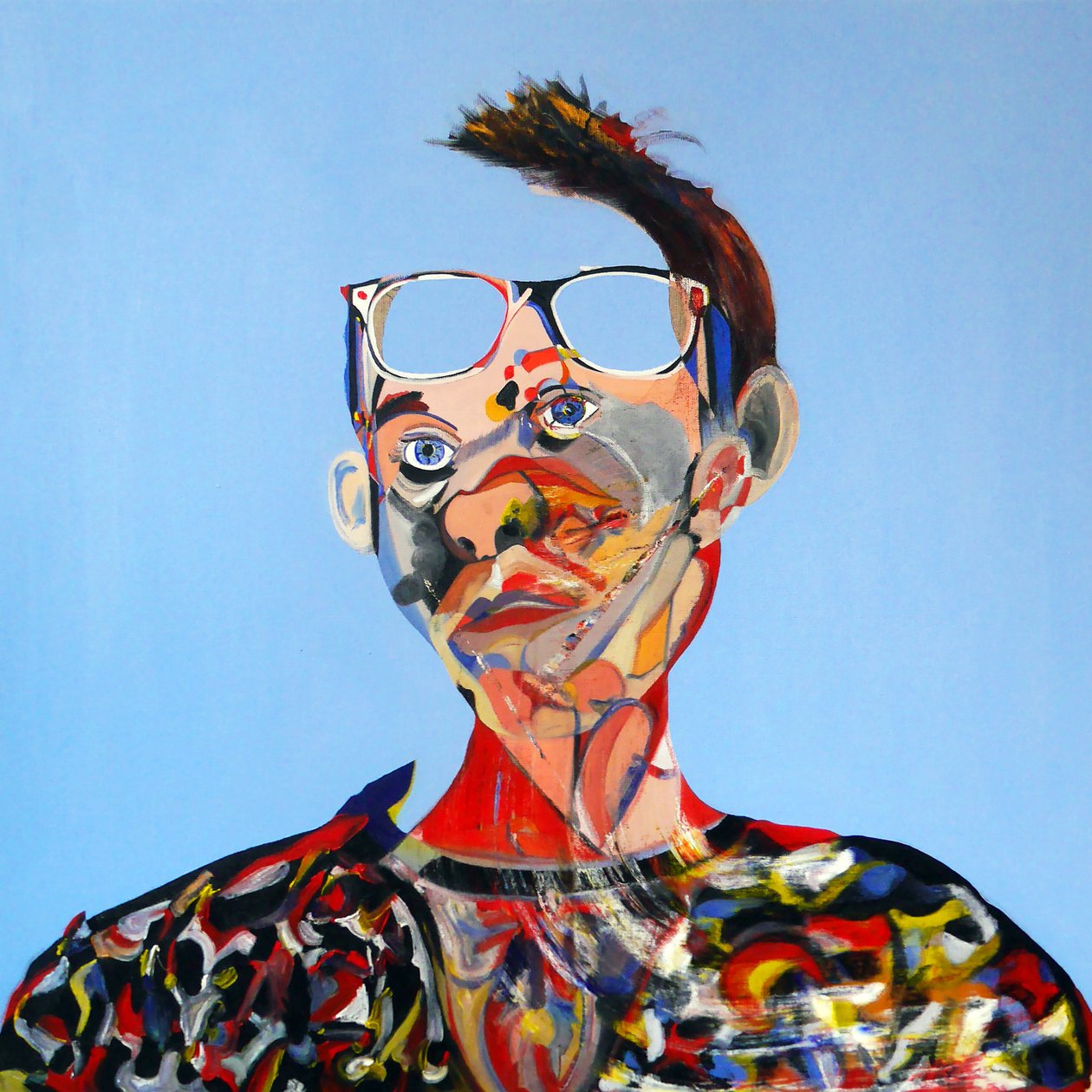 Surautoportrait bleu, 2016 (olieverf op doek) door Benoit Erwann Boucherot