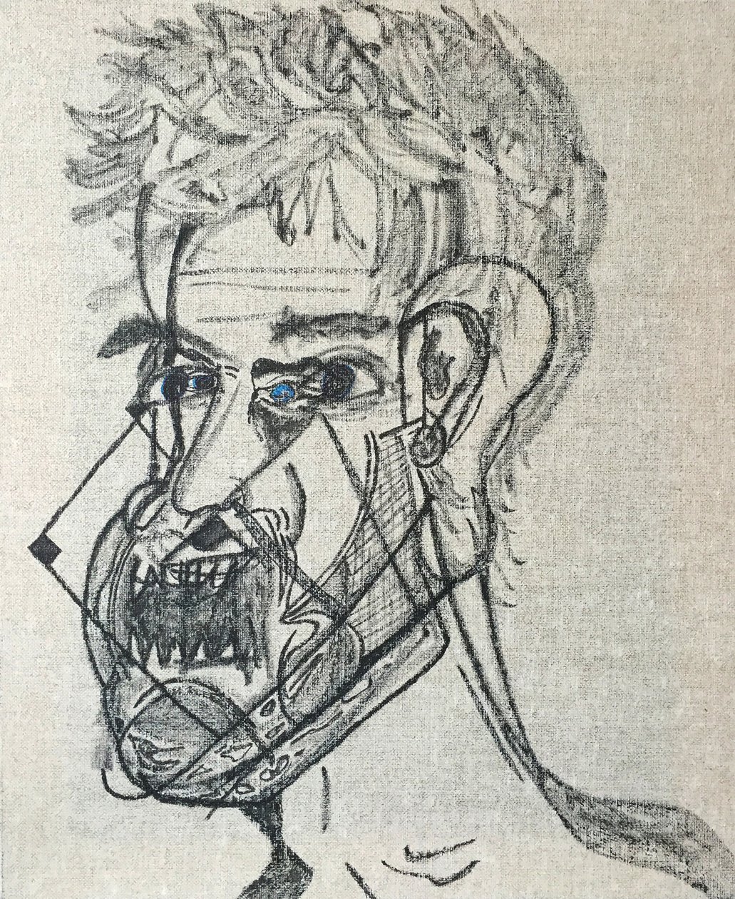 Surautoportret main levée, 2017 (olieverf op doek) door Benoit Erwann Boucherot