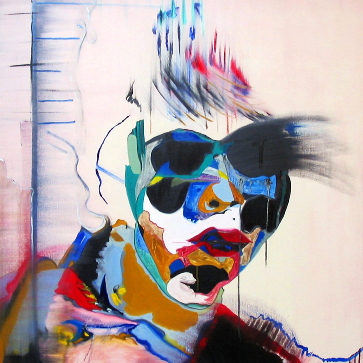 Surportret: Studie van een gezicht in een landschap, 2005 (olieverf op doek) door Benoit Erwann Boucherot
