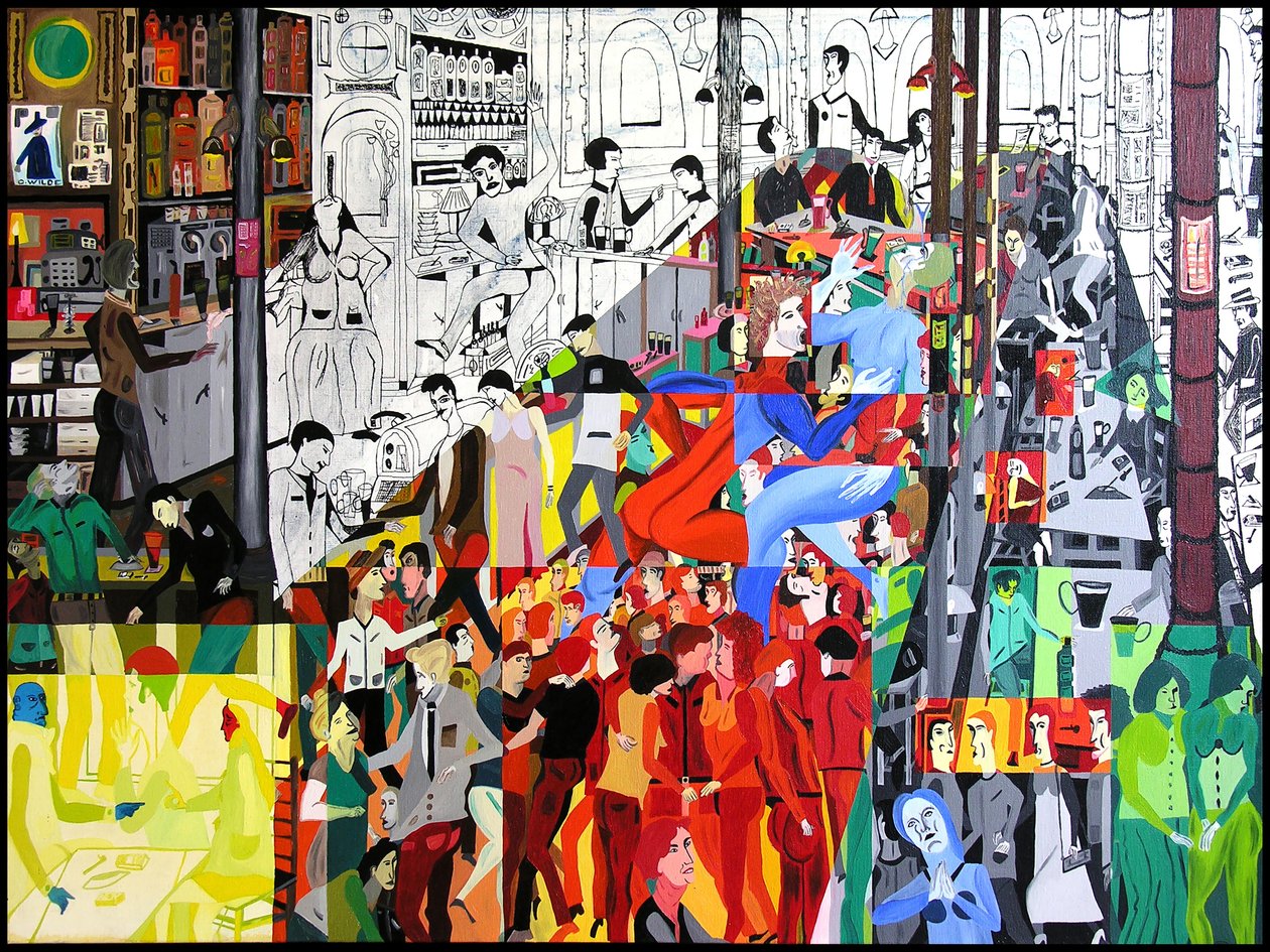 Zwart gat met bruine koffie, 2000 (olieverf en acryl op doek) door Benoit Erwann Boucherot
