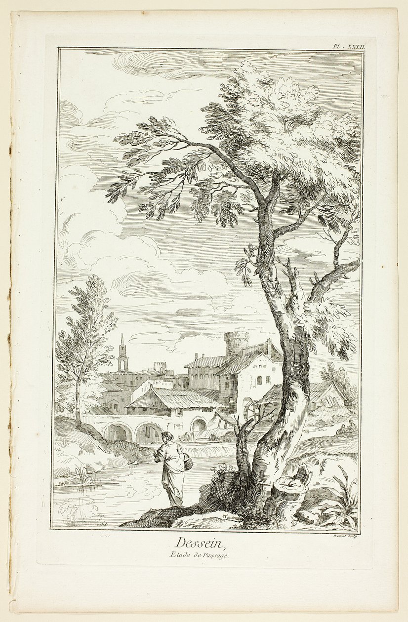 Ontwerp: Landschapsstudie, uit Encyclopédie door Benoit Louis Prevost