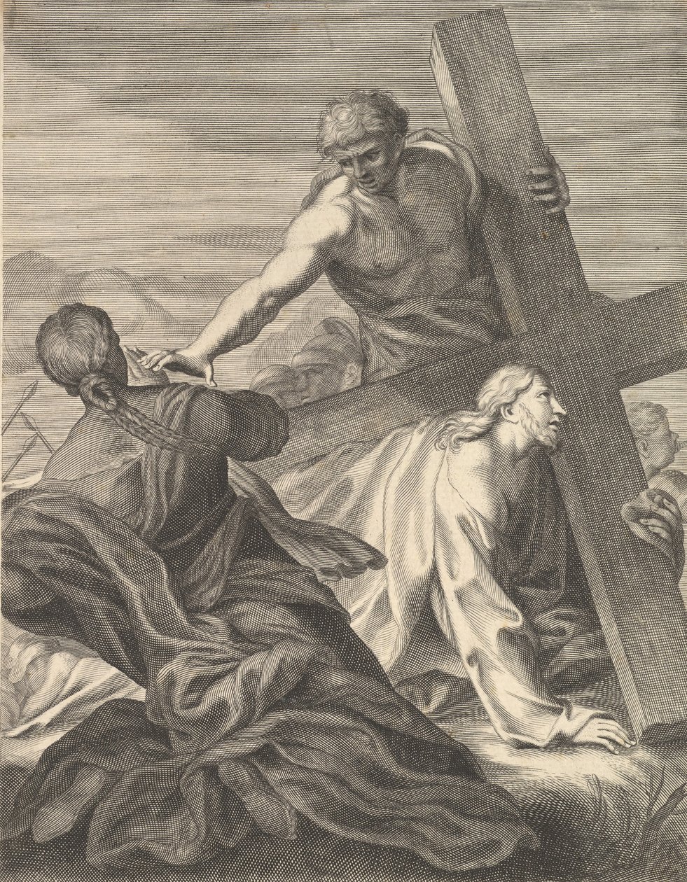 Christus Draagt het Kruis, 1680-1719 door Benoit Thiboust