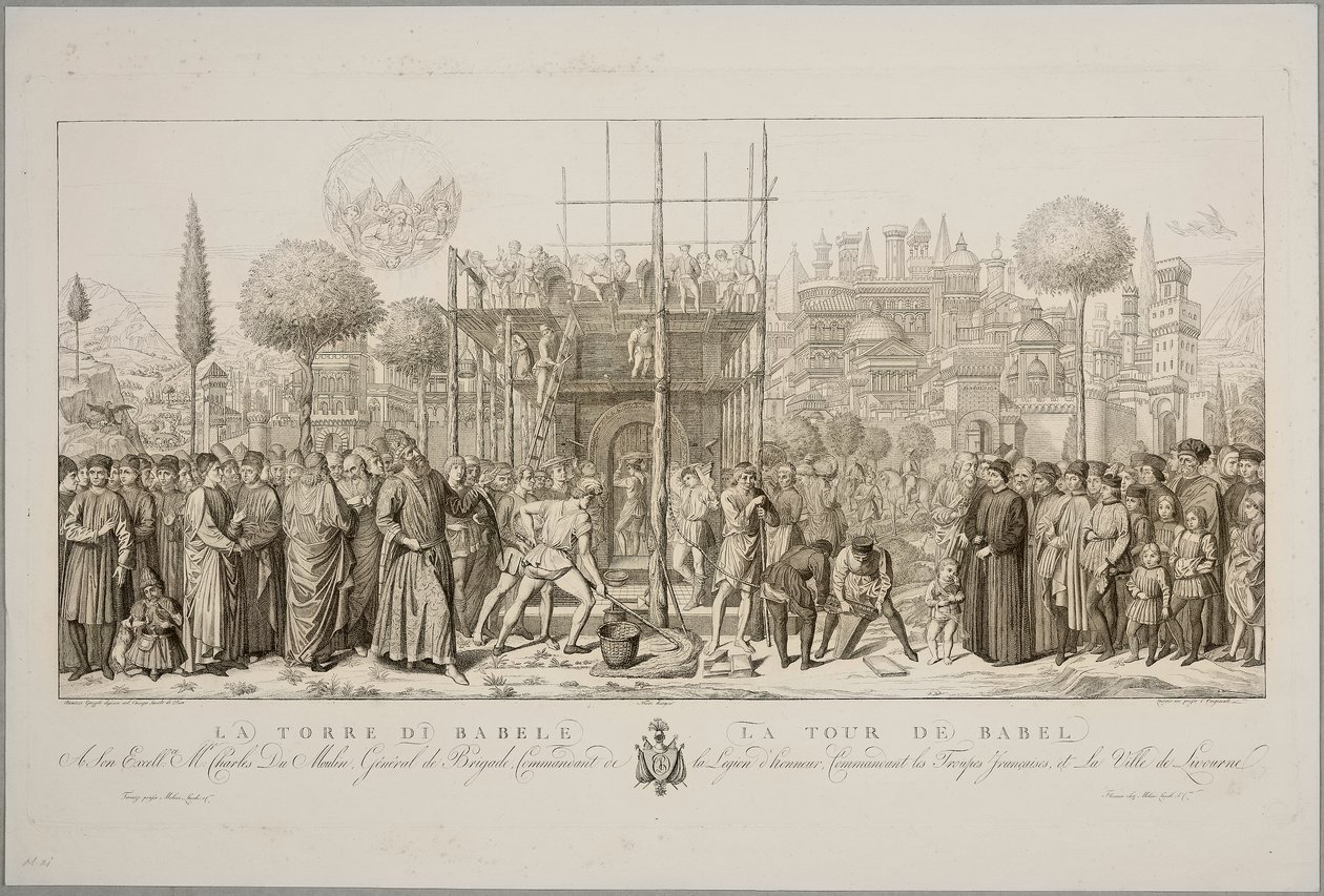 De Toren van Babel door Benozzo di Lese di Sandro (and followers) Gozzoli