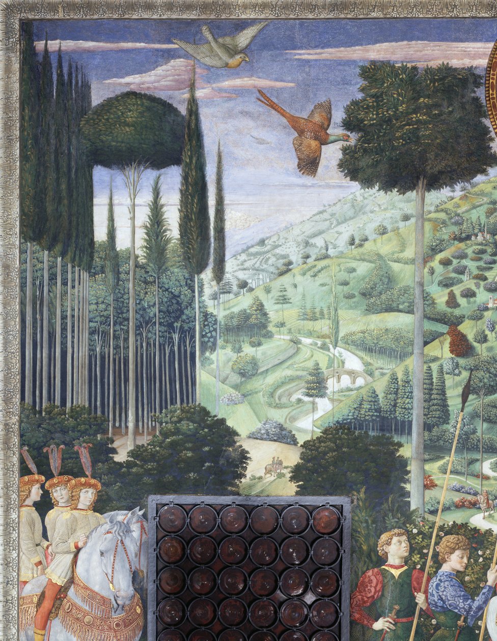 Processie van Balthasar als Johannes VIII Palaeologus, detail uit de cyclus Reis der Koningen in de kapel, ca. 1460 (fresco) door Benozzo di Lese di Sandro Gozzoli