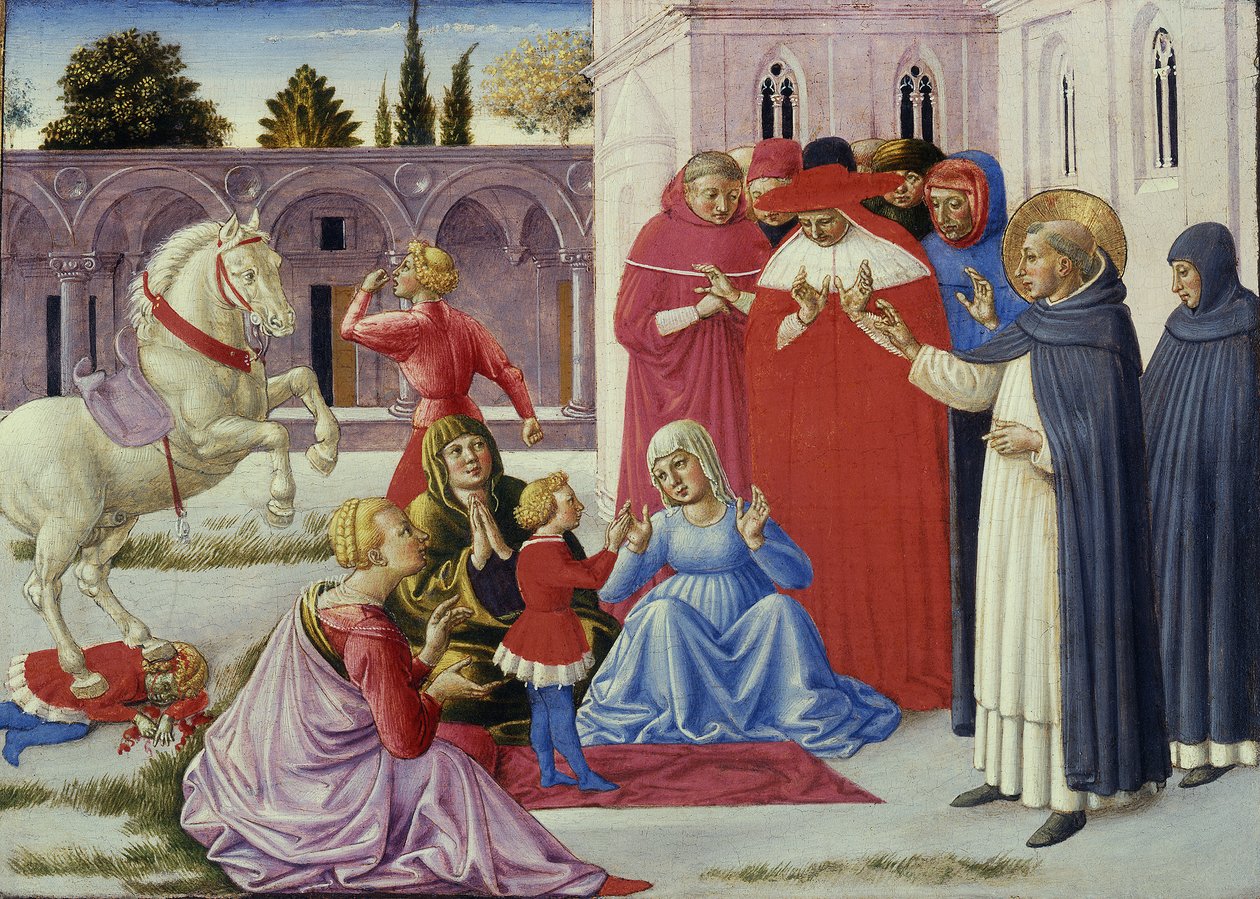 Sint Dominicus wekt Napoleon Orsini op door Benozzo di Lese di Sandro Gozzoli