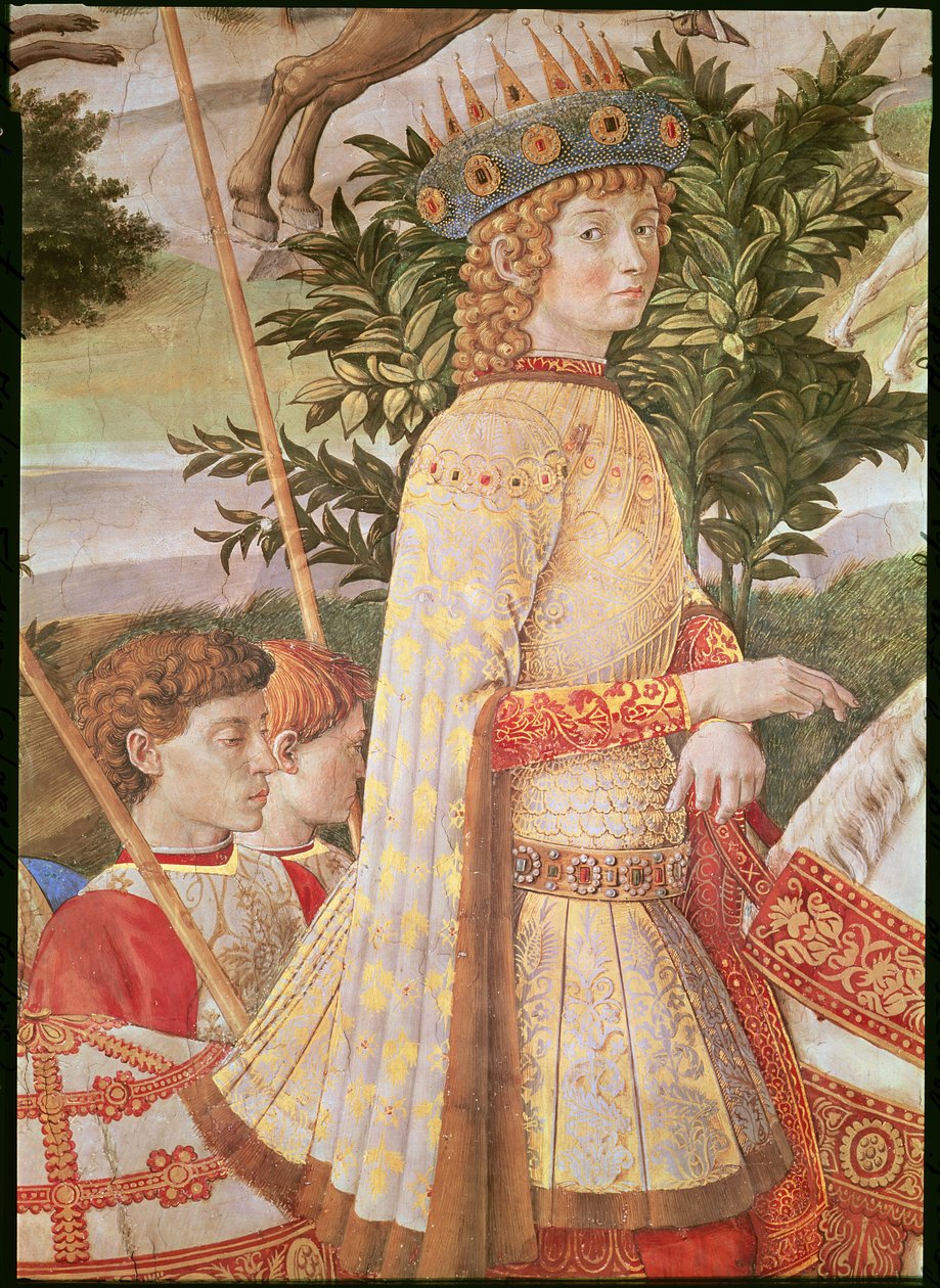 De Processie van de Wijzen, de processie geleid door Lorenzo de Magnifieke in de gedaante van de Wijze Caspar, (detail) door Benozzo di Lese di Sandro Gozzoli