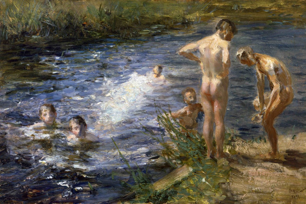 Jongens bij de rivier, 1899 door Beppe Ciardi
