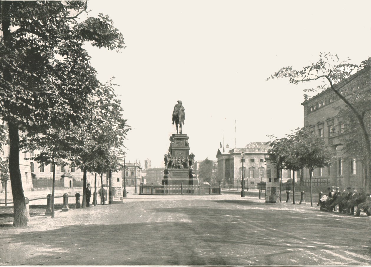 Standbeeld van Frederik de Grote, Unter Den Linden, Berlijn, Duitsland, 1895 door Berlin Photographic Co