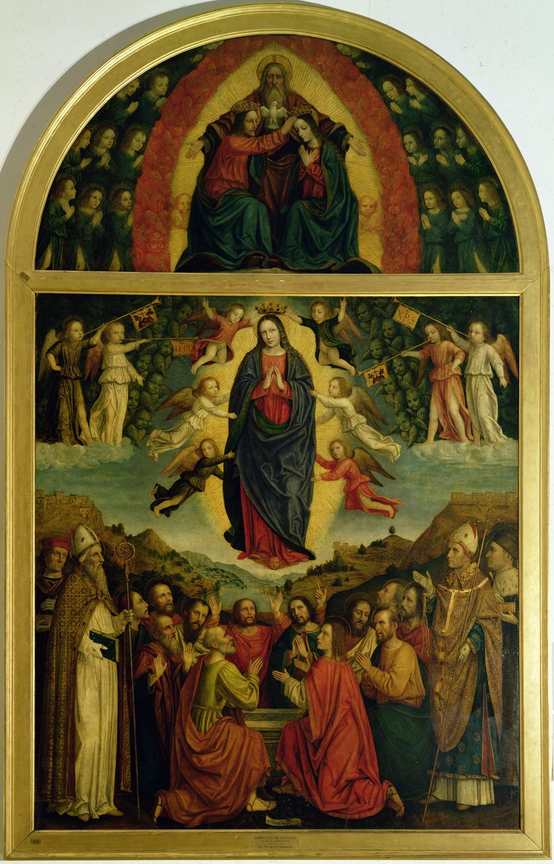 De tenhemelopneming van de Maagd door Bernadino Bergognone