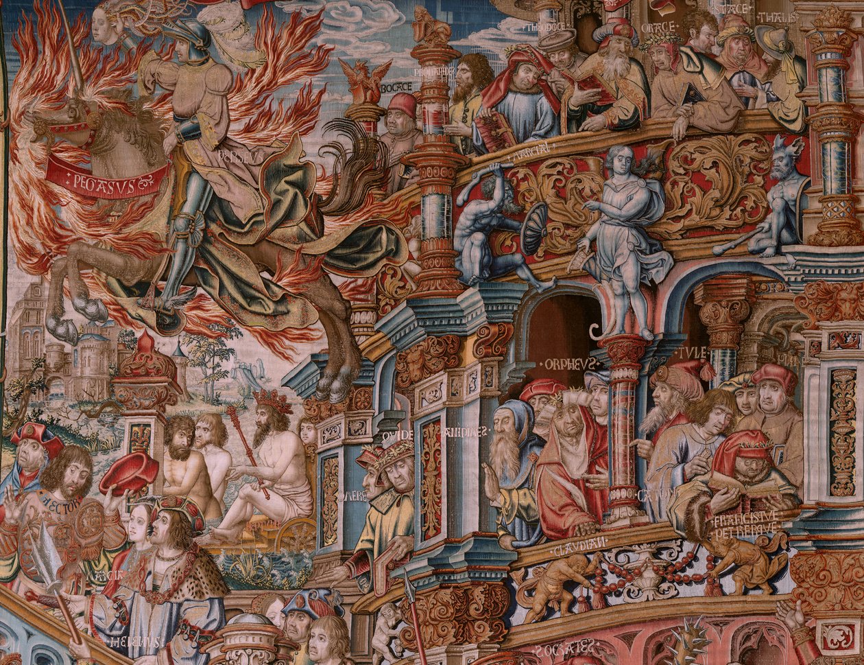 Roem (La Fama). Derde wandtapijt in de serie. Ca 1550. door Bernaert van (circle of) Orley