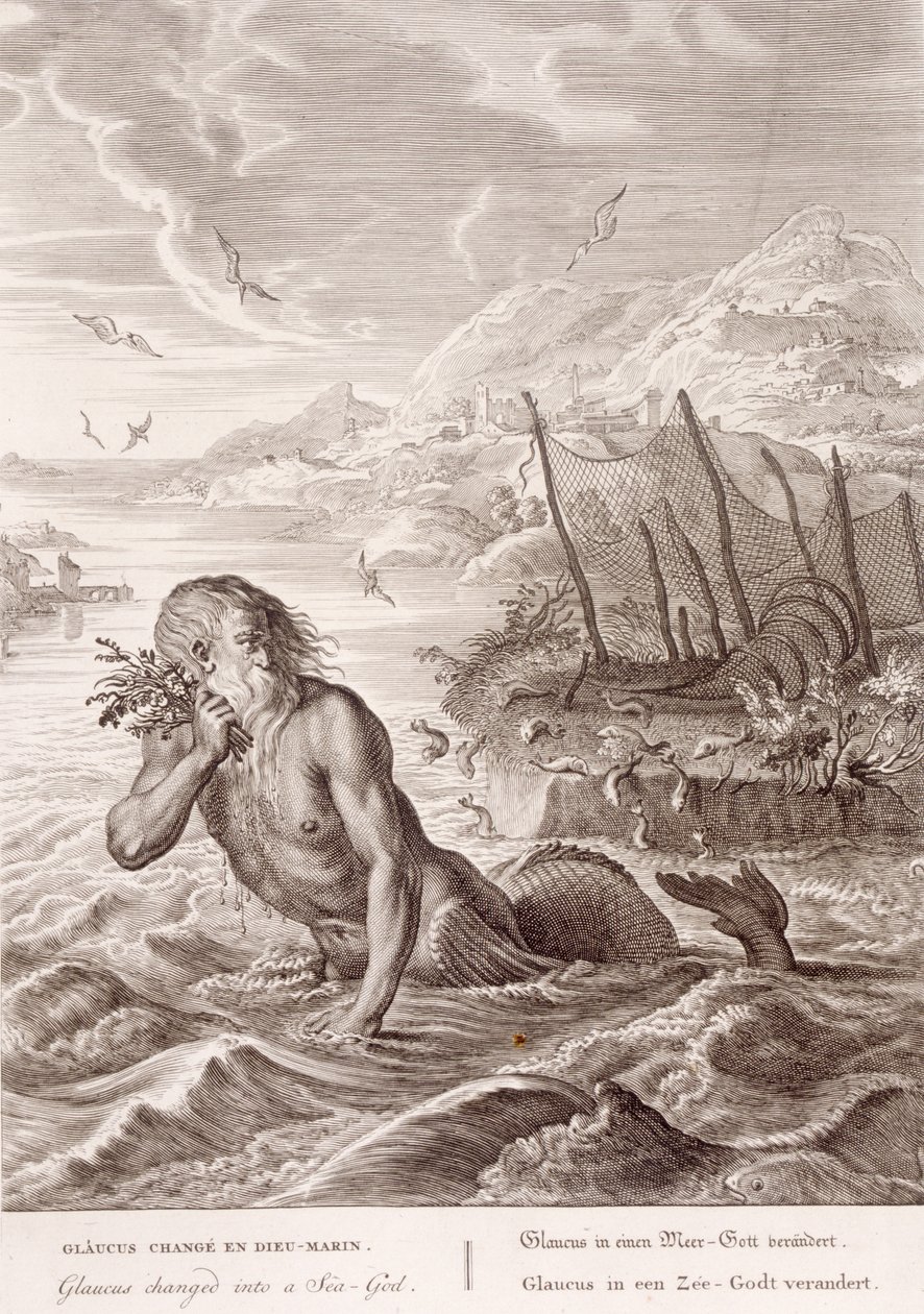 Glaucus Veranderd in een Zeegod, 1731 door Bernard Picart