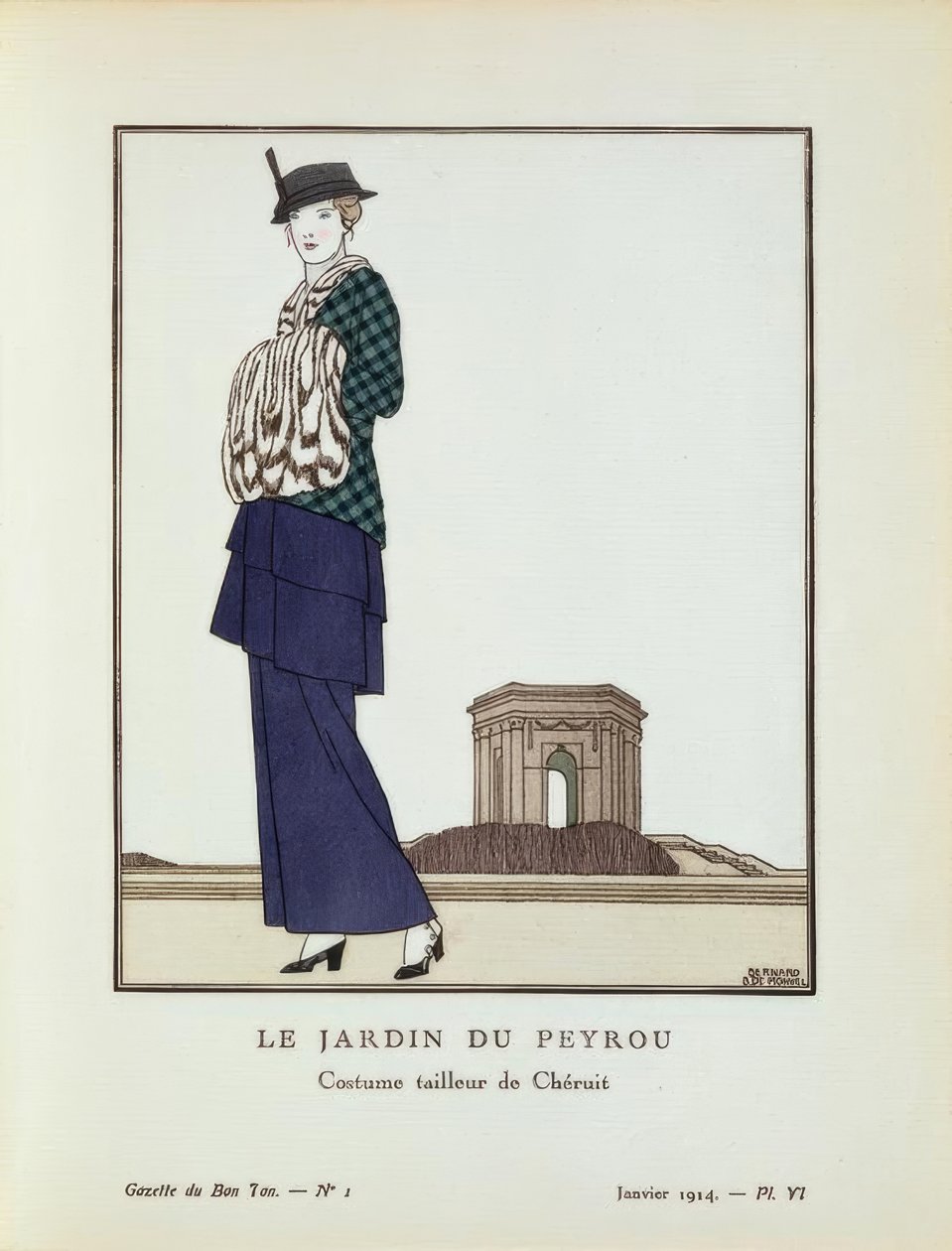 De tuin van Peyrou - Kostuum tailleur van Chéruit door Bernard Boutet de Monvel