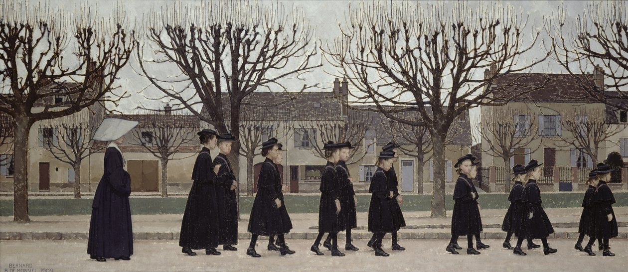 De Wezen of, De Kostschool in Nemours door Bernard Boutet de Monvel