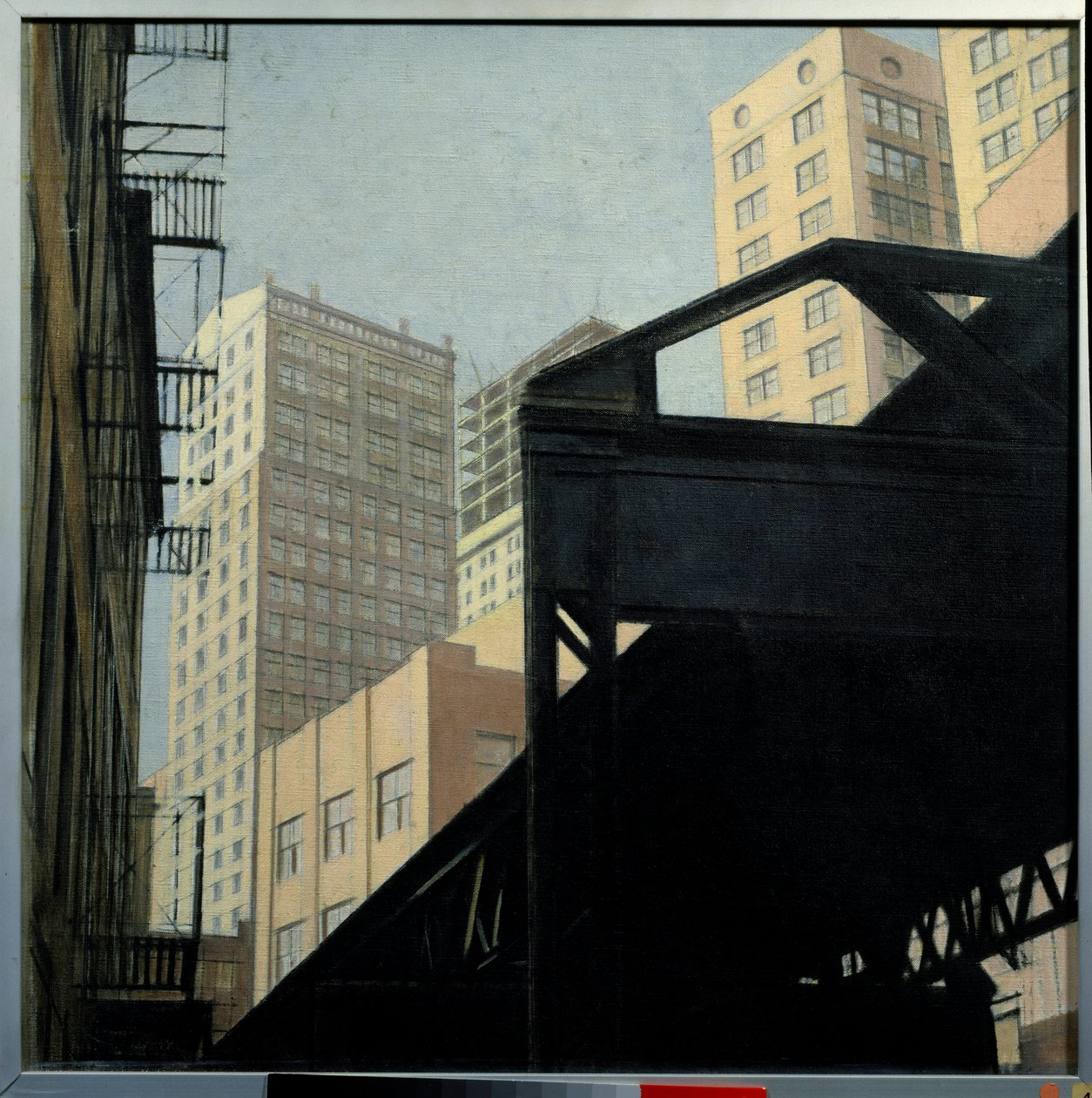 Gezicht op New York, 20e eeuw (olieverf op doek) door Bernard Boutet de Monvel