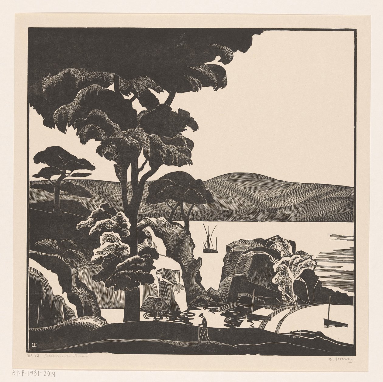 Bretonsche baai door Bernard Essers (signed by artist)